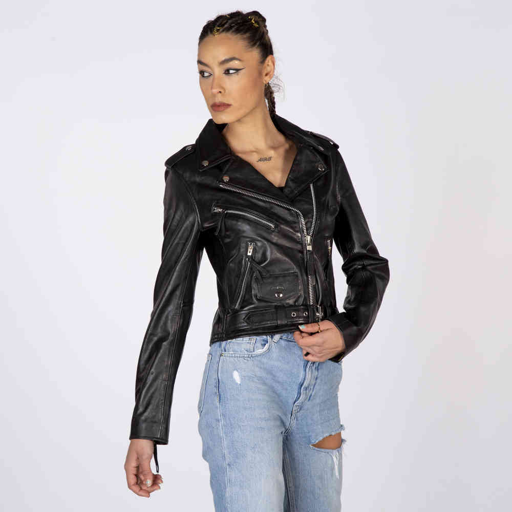 New Rock - W-NRLWJ006-S1 Lederjacke - Schwarz